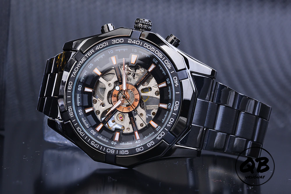 Reloj FORSINING SKELETON Negro